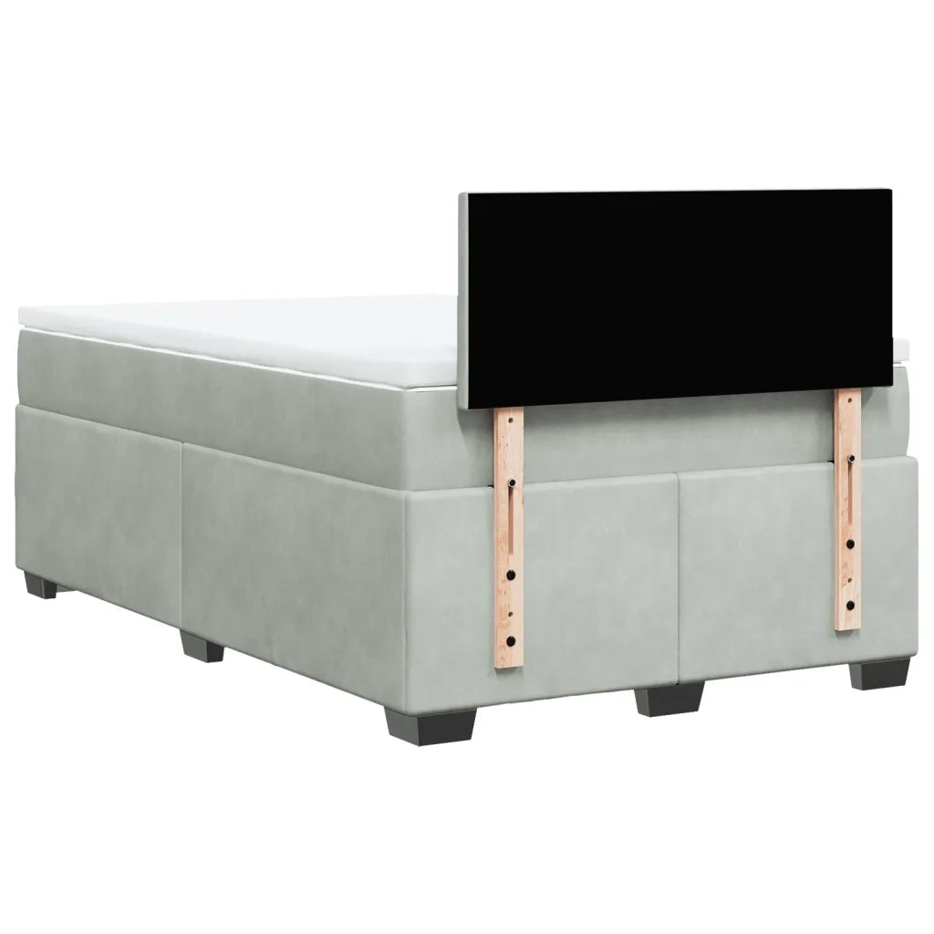Giroletto a Molle con Materasso Grigio Chiaro 120x190cm Velluto 3286252