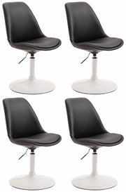 Set di 4 sedie da pranzo Maverick in ecopelle nero,bianco