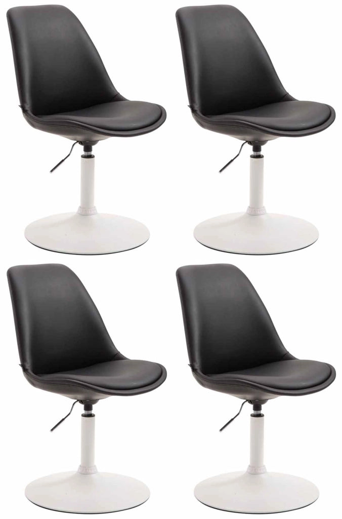 Set di 4 sedie da pranzo Maverick in ecopelle nero,bianco