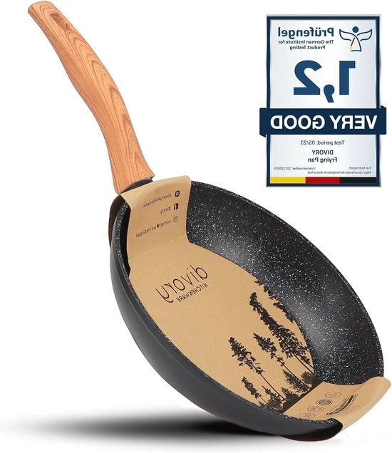 Pentola per Frittate Universale 20cm Induzione - Superficie Antiscivolo - Maniglie Sicure - Resistenti alla Lavastoviglie - Finestra in Legno - Piatto per Frittate Giapponesi