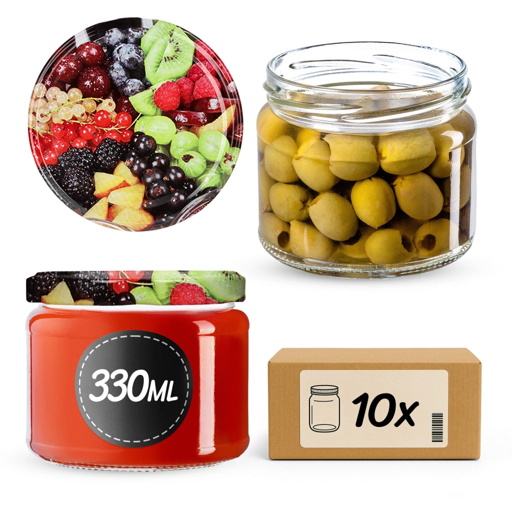KADAX Sonka vasetti 330ml 10pz 82mm + coperchi "Frutta"