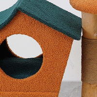 Fudajo Albero tiragraffi 114 cm con pelliccia e tronchi in legno di pero