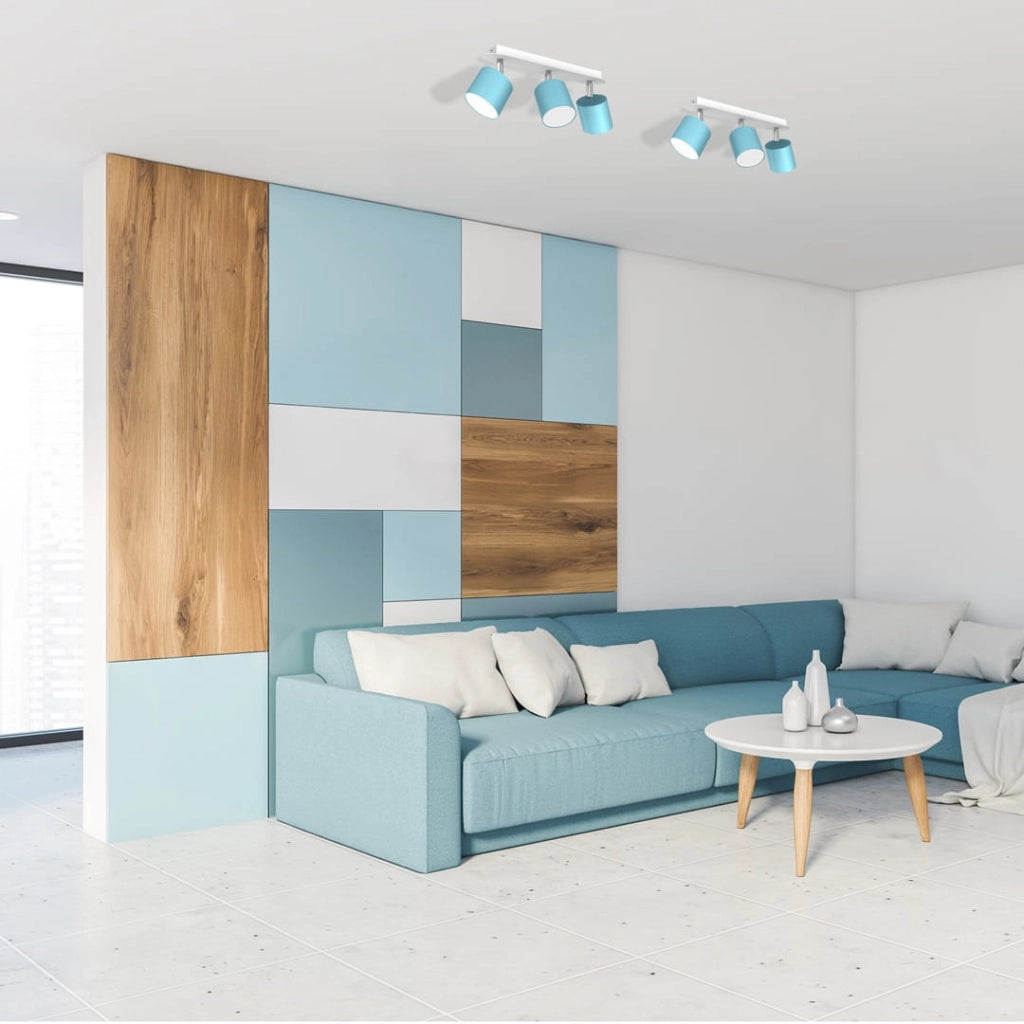 Plafoniera Dixie 3 faretti GX53 3x20W blu Milagro metallo