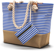 Borsa da spiaggia XL con cerniera e 2 tasche interne (per abbigliamento da bagno umido e oggetti di valore) maniglia comoda, leggera, grande, impermeabile | Borsa da spiaggia per donne e uomini