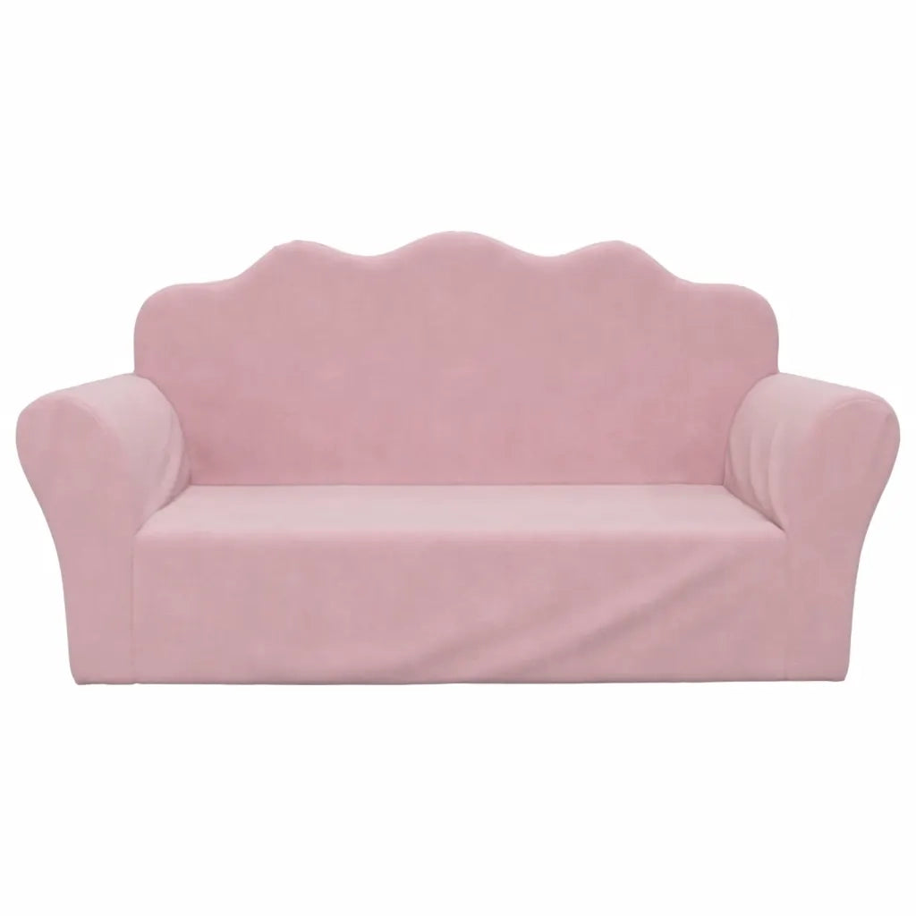 Divano | Divano da soggiorno | Sofa per bambini a 2 posti rosa in morbido peluche