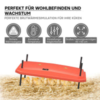 Fudajo Chioccia artificiale 45x60cm 60W Piastra termica per 50-55 pulcini, temperatura regolabile