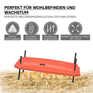 Fudajo Chioccia artificiale 45x60cm 60W Piastra termica per 50-55 pulcini, temperatura regolabile