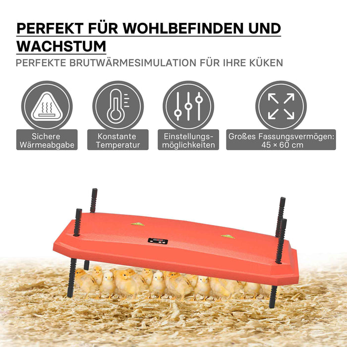 Fudajo Chioccia artificiale 45x60cm 60W Piastra termica per 50-55 pulcini, temperatura regolabile