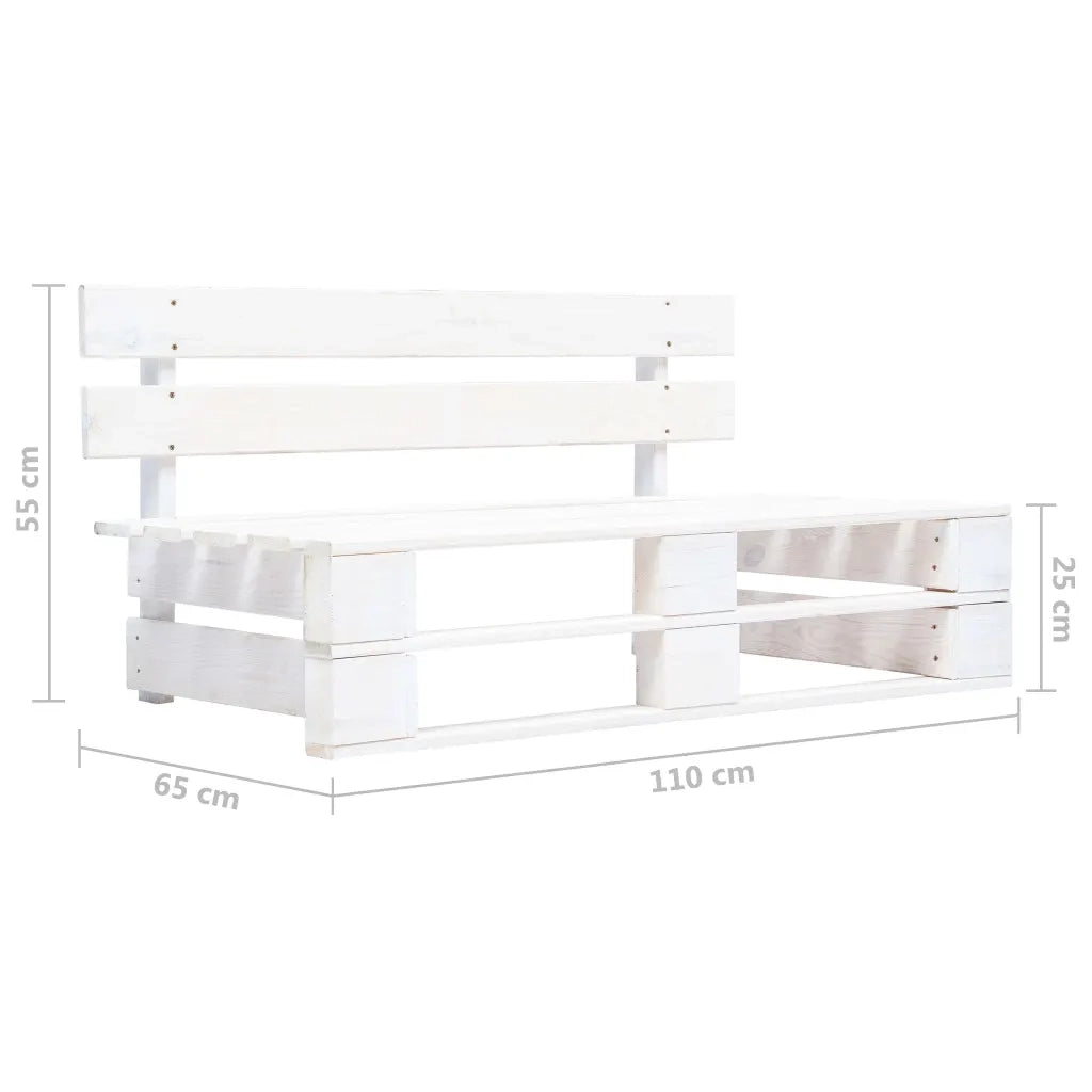 Set di Divani su Pallet 4 pz e Cuscini Bianchi Pino Impregnato cod mxl 50011