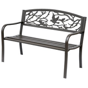 Banc de Jardin 3 Posti ¨C zephmum ¨C Marrone, Metallo, 127x60x85 cm