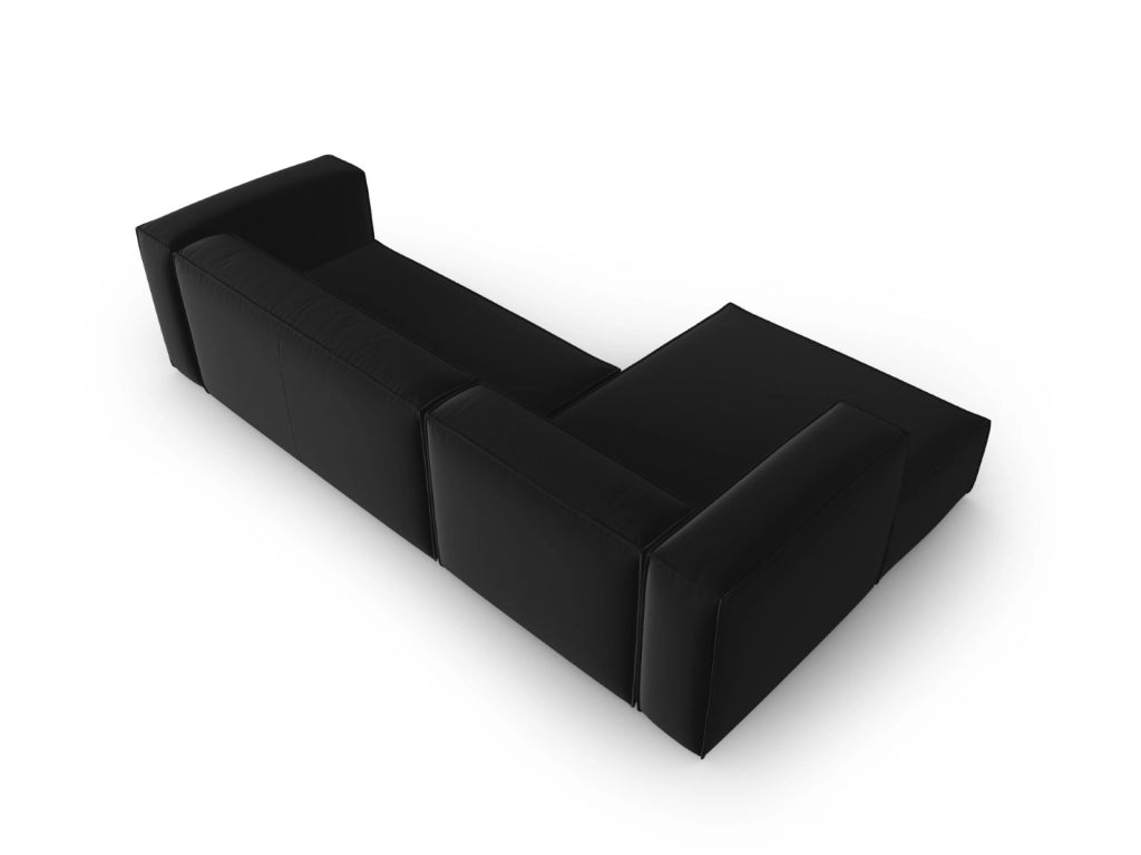 Cosmopolitan Design - Divano angolare sinistro "Mackay" 4 posti in velluto nero 