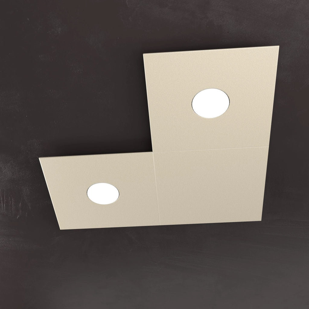 ECCENTRIC APPLIQUE-PLAFONIERA 2 LUCI + 1 DECORATIVO SABBIA 1156-2L1D-SA