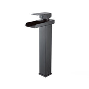Trade Shop - Miscelatore A Cascata Nero Lavabo Bagno Rubinetto A Canna Alta Monocomando 87399 -