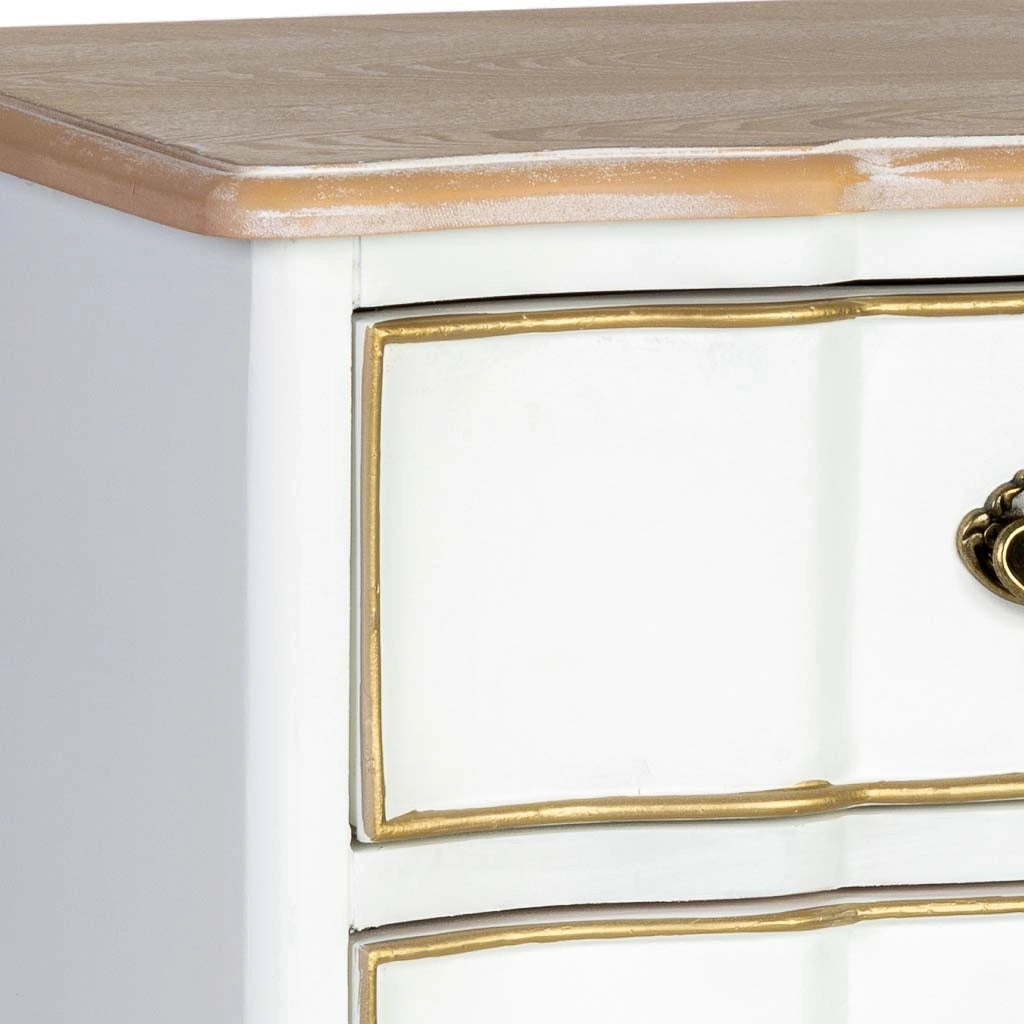 Comodino in legno bianco 50x35x60h cm