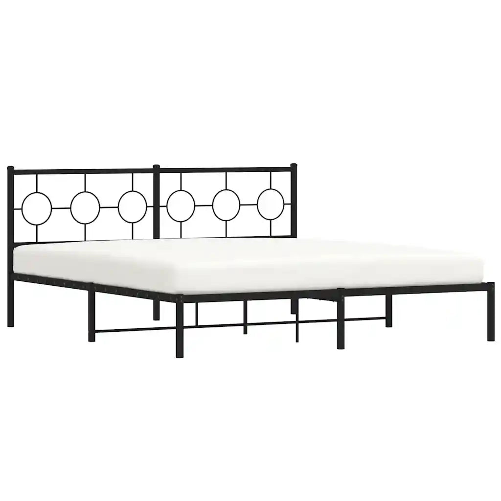 Giroletto con Testiera in Metallo Nero 183x213 cm 376231