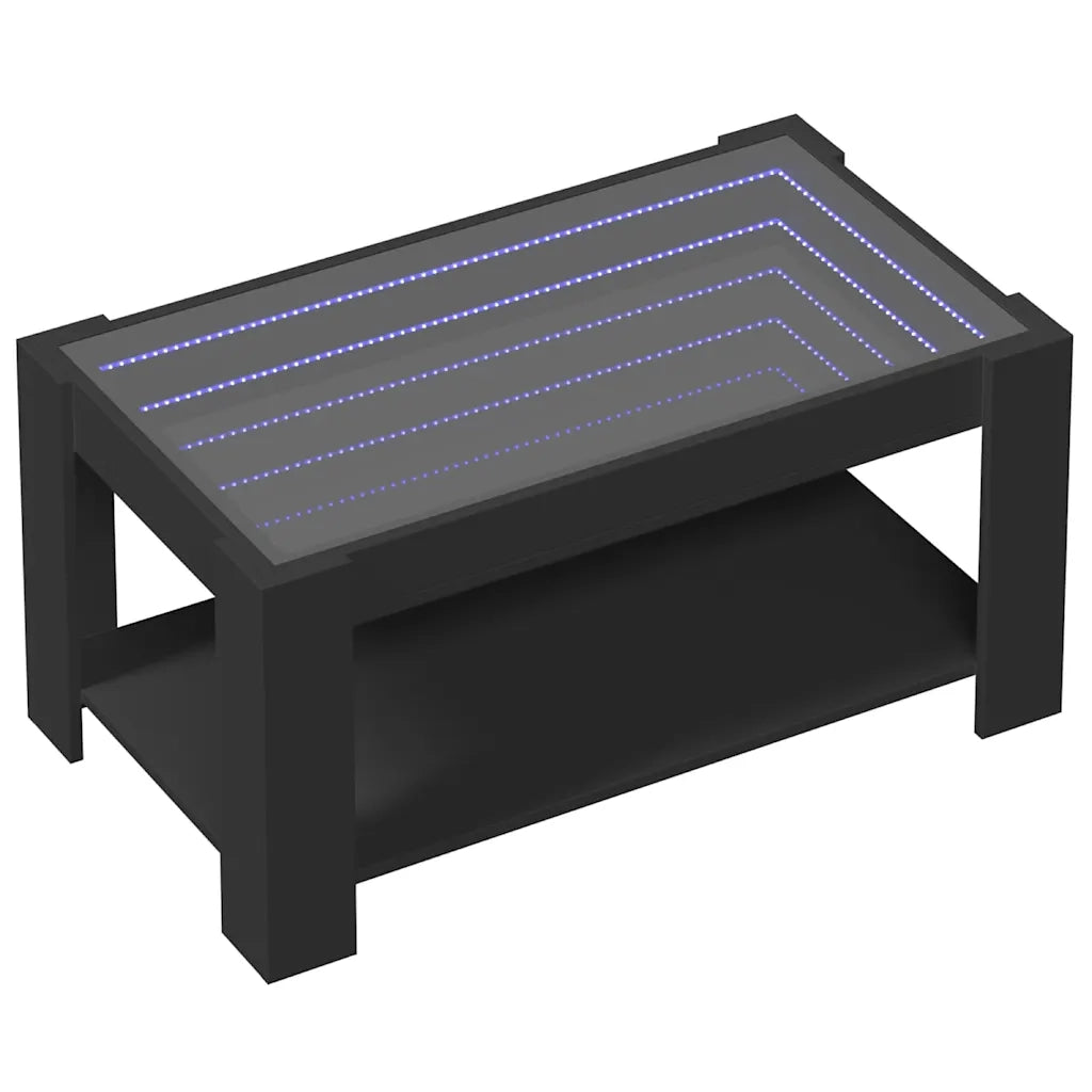 Tavolino salotto | Tavolino da caff¨¨ | Tavolino da Soggiorno con LED Nero 93x53x45 cm Legno Multistrato