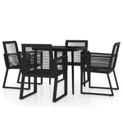 Set Mobili da Pranzo per Giardino 5 pz | Set Salotto da Giardino Nero