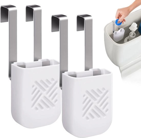 Due pezzi di supporto per vasca da bagno - Porta prodotti di pulizia - Prevenzione residui nella vasca da bagno - Bianco