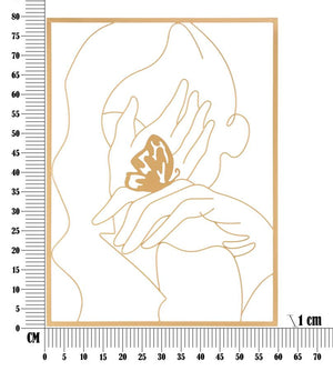 Pannello da Muro Hands on Face 60x1x80 cm in Ferro