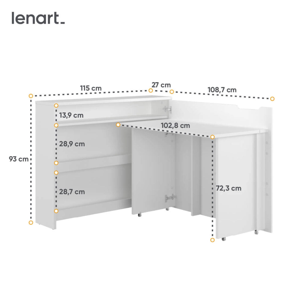 SCRIVANIA WORK CONCEPT CW 01P BIANCO LUCIDO DESTRO