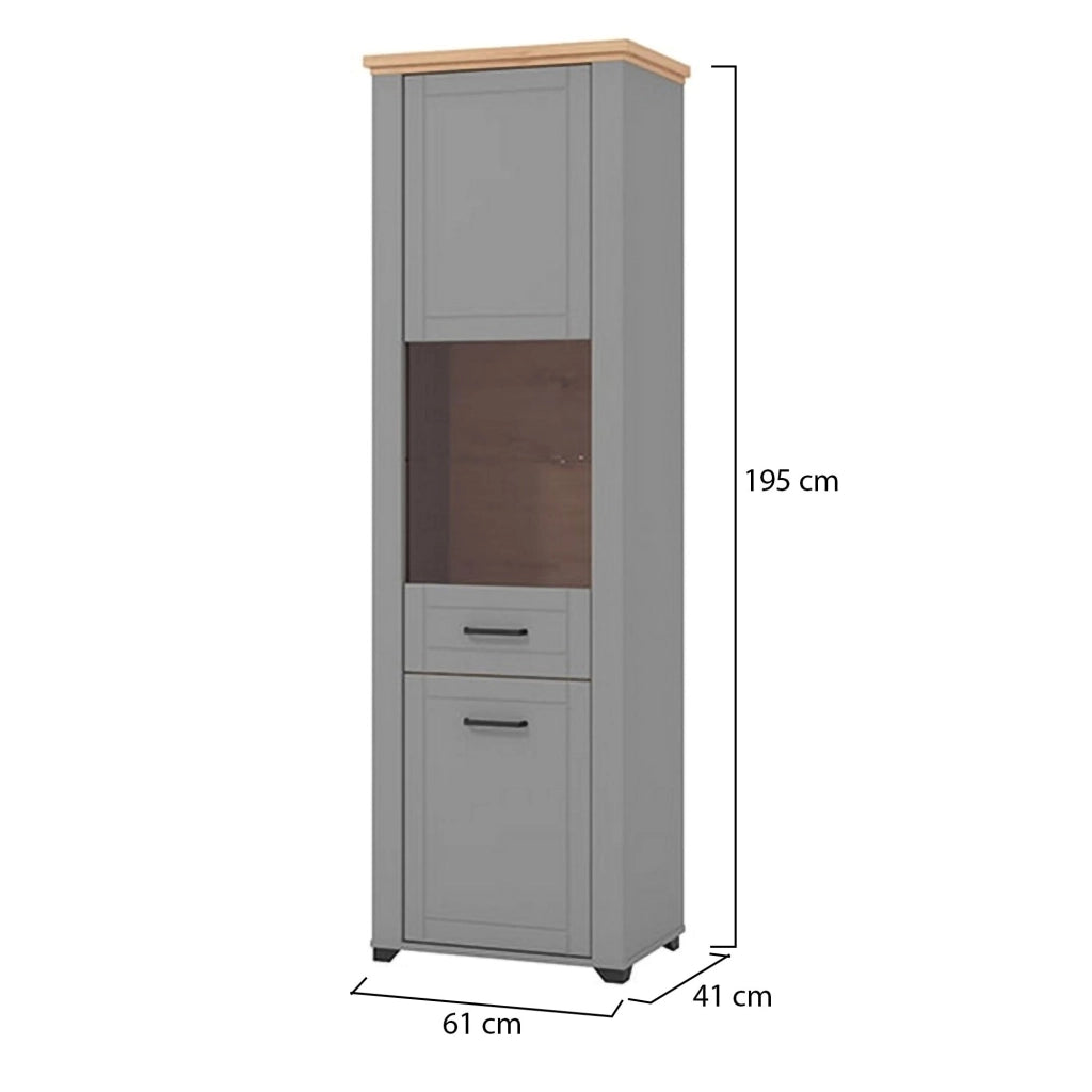Mobile Espositore Piscinas, Vetrina 4 Ripiani, 60.5x41x194.5h cm Grigio