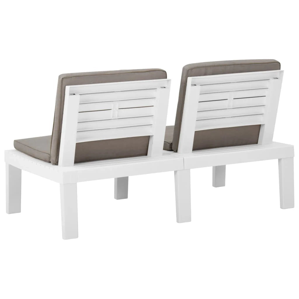 Set di mobili da giardino mobili da esterno 4 pezzi con cuscini in plastica bianca 02_0016171