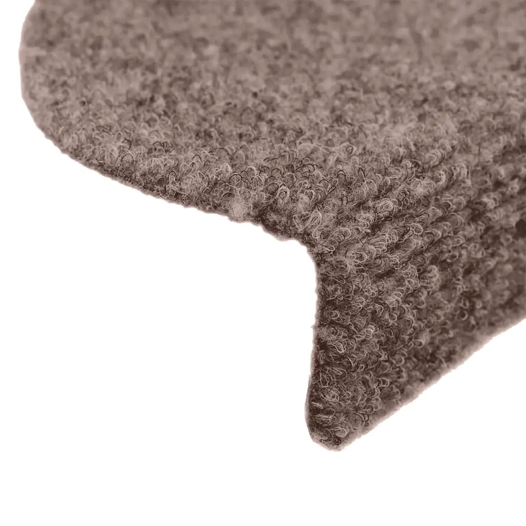 Tappetini per scale autoadesivi 5 pz 56x17x3 cm Marrone Chiaro Semicircolari 149674