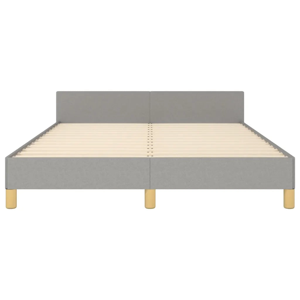 Giroletto con Testiera Grigio Chiaro 140x200 cm in Tessuto cod mxl 53270