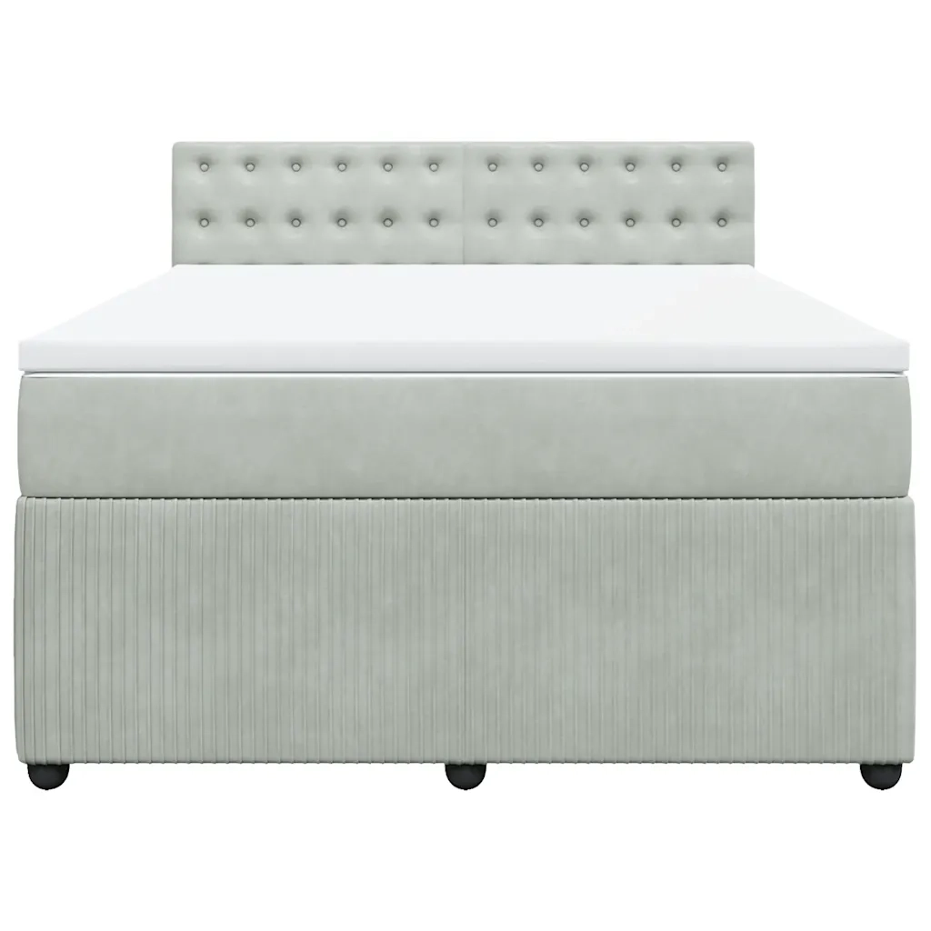 Giroletto a Molle con Materasso Grigio Chiaro 140x190cm Velluto 3287746