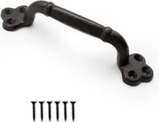 Maniglia per porte scorrevoli, maniglia per porte a serraggio, maniglie in ghisa per porte, nera, utilizzata per porte scorrevoli, garage, armadi, maniglie per bagni (lunghezza 220 mm)