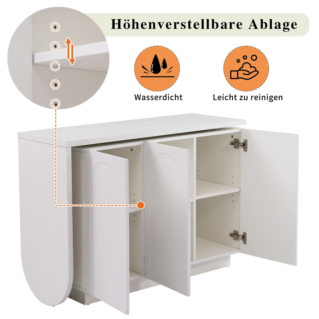 Scrivania angolare girevole 360° con mobiletto; 110x40x75 cm; bianco in MDF