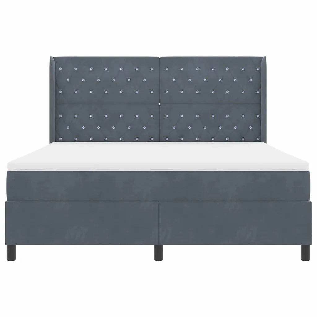 Letto a molle con materasso Grigio scuro 180 x 200 cm Velluto 3341967