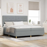 Letto a Sorgente LED Grigio chiaro 200 x 200 cm Tessuto 3343124