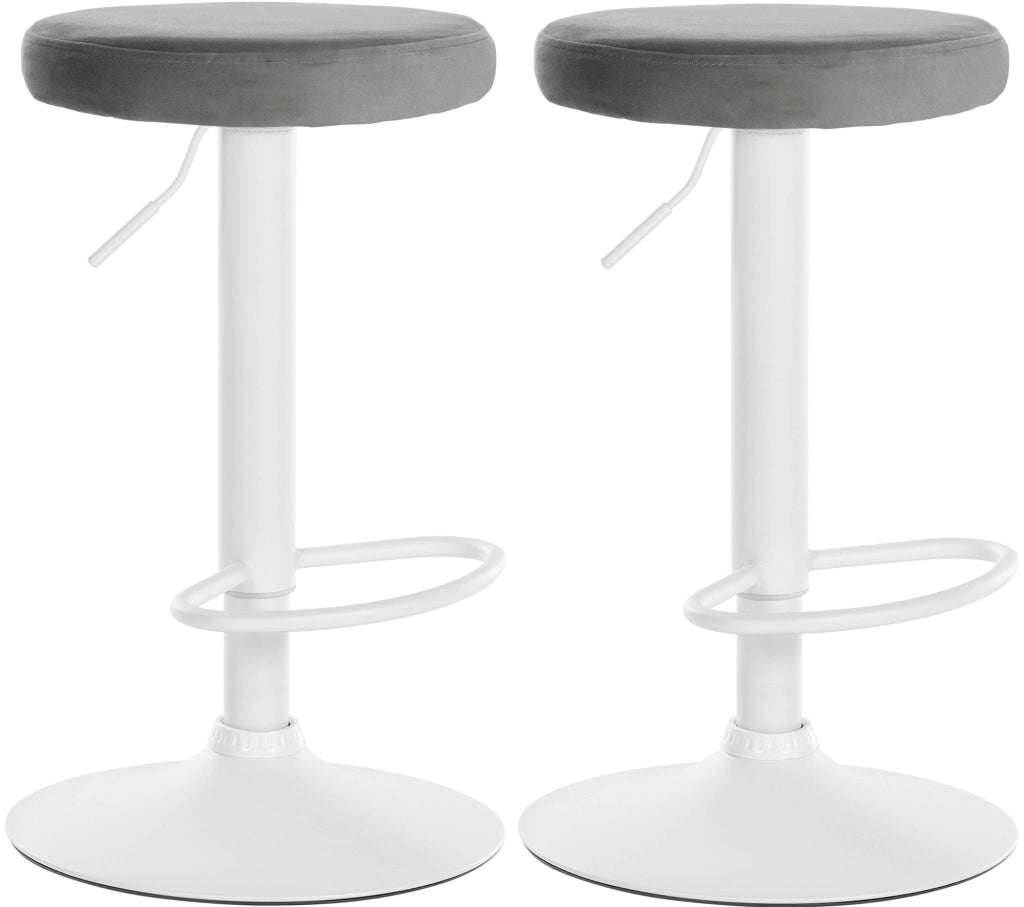 2er Set Barhocker Ponte Samt weiЯ