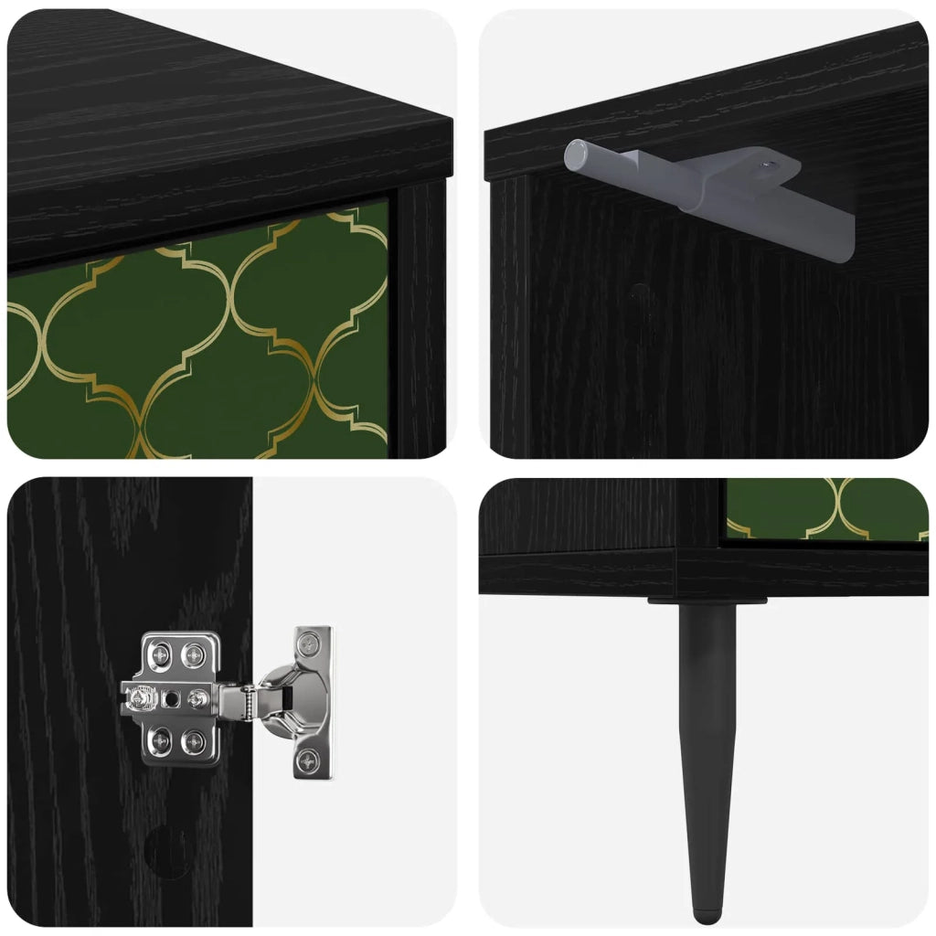 Armadio da Notte GELEEN 2 pz Rovere Nero 36 x 33 x 51 cm 8007234