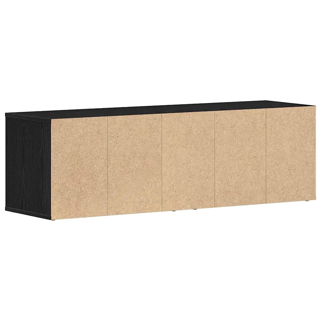 Mobile TV Rovere Nero 120x34x37 cm in Legno Multistrato 862474