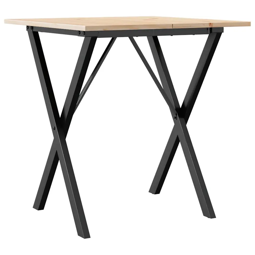 Tavolo da Pranzo Telaio a X 70x70x75 cm Legno Pino e Acciaio 3282693