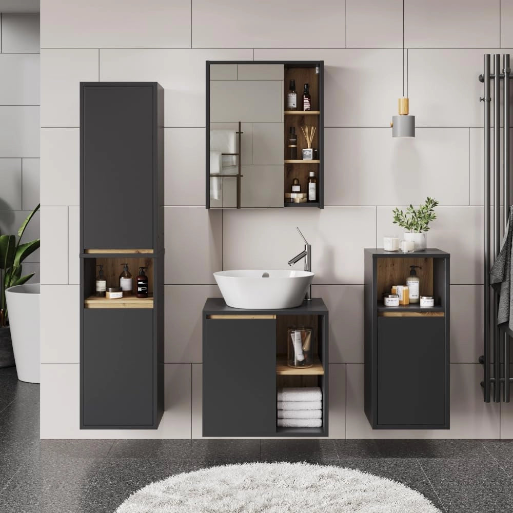 Mobiletto per lavabo Viola, Grigio/Artisan, 60 x 60 cm