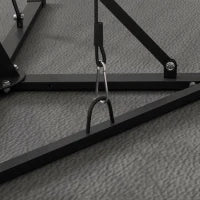 Supporto Sacco Boxe ad Altezza Regolabile con 6 Barre di Rinforzo in Acciaio, 160x145x175-220 cm, Nero