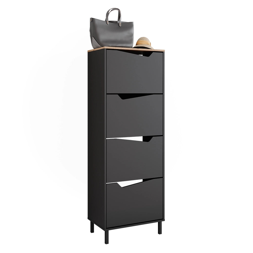 Vicco Scarpiera da ingresso Antracite/Artisan 60 x 167.4 cm con 4 scomparti