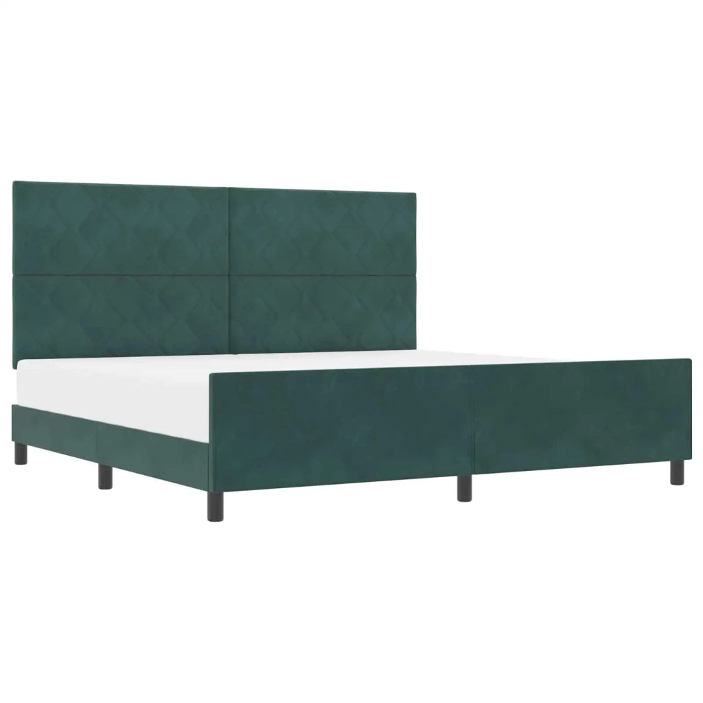 Letto a molle con testiera Verde Scuro 200 x 200 cm Velluto 3345032