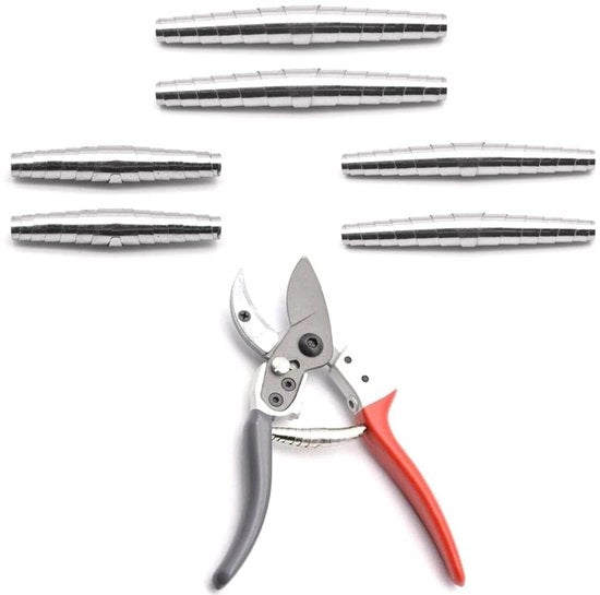 Accessori per giardino - Set di veer a spirale - 6 pezzi - Per cesoie per giardino - Acciaio - Per appassionati di giardino - 6cm, 7cm, 8cm