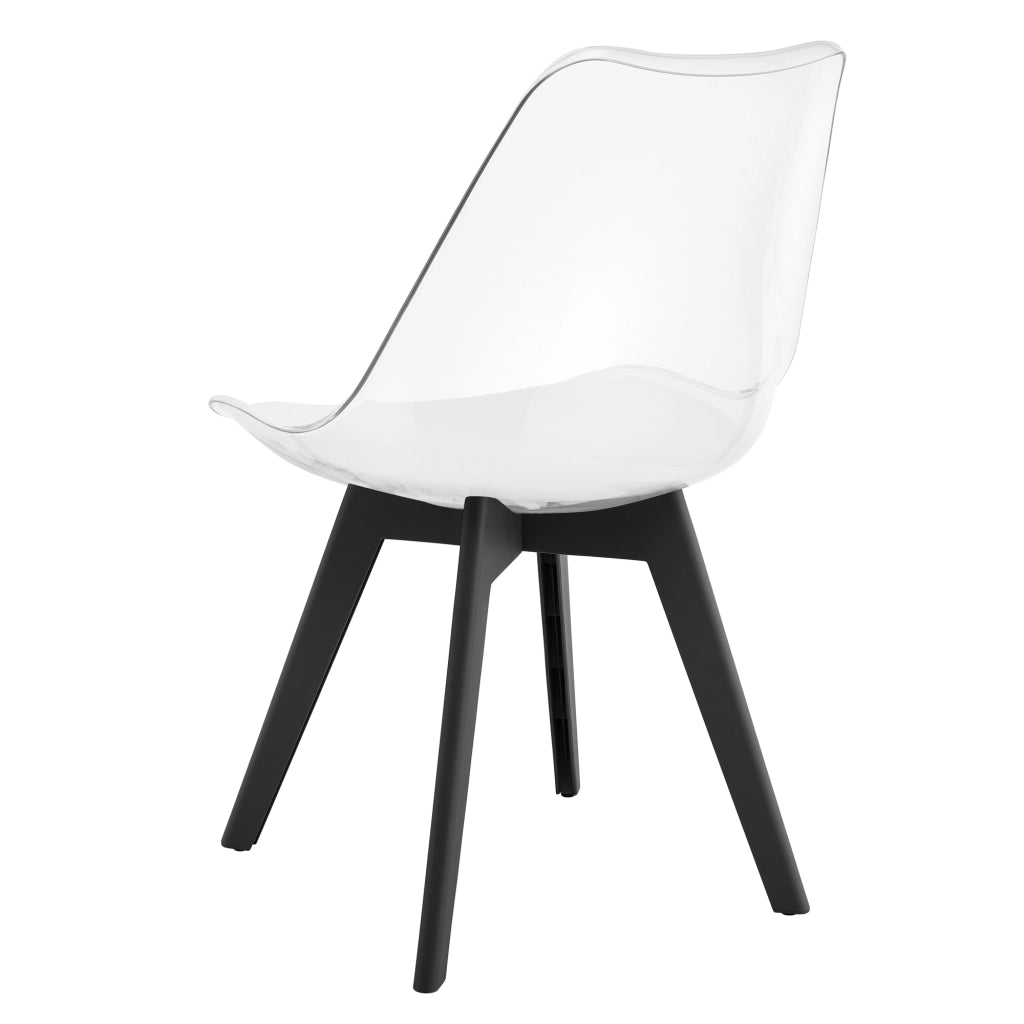 Sedia VALORA RIXK - Trasparente con gambe nere x2