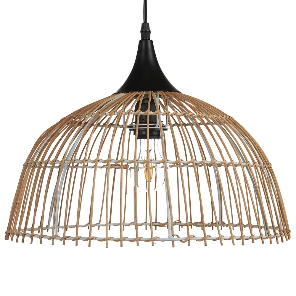 Lampadario a sospensione in rattan naturale  di colore beige 123 cm