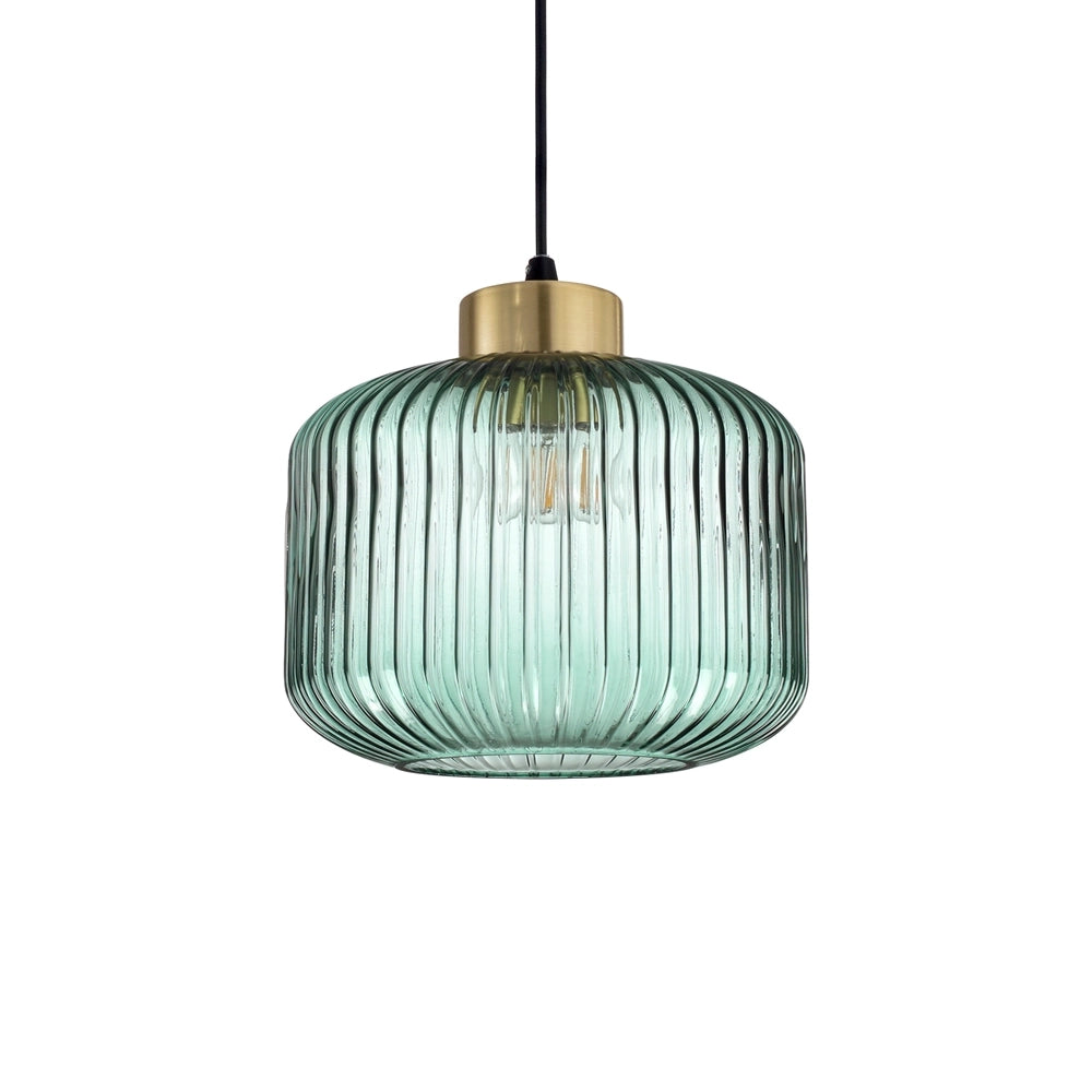 Sospensione Vintage-Decò Mint-2 Metallo Verde 1 Luce E27