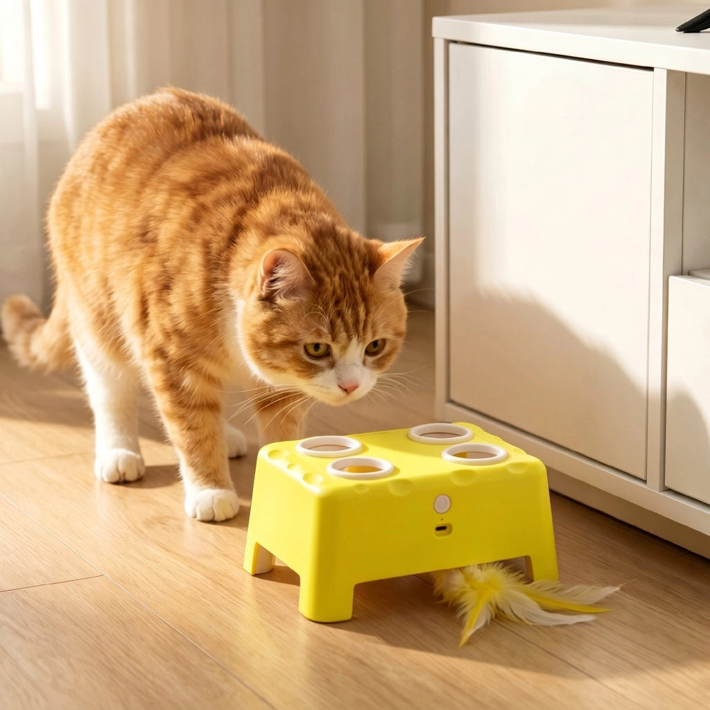 Giocattolo Interattivo per Gatti Ricaricabile ¨C zephmum ¨C Giallo 18.8x14x6 cm