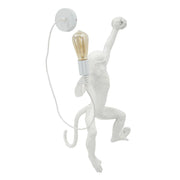 Applique da parete Monkey in polyresin bianca a forma di scimmia