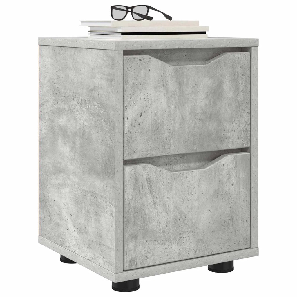 Comodini con cassetto 2 pcs Grigio cemento 30,5 x 30 x 43 cm 888804