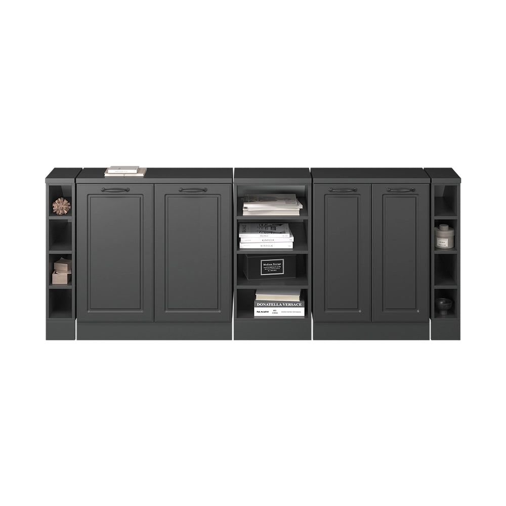 Set di mobili sottotetto Rion Antracite rustico/Antracite 210 cm Set di 5 carcasse armadio profondità 60 cm Vicco
