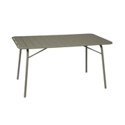 Tavolo da giardino pieghevole in metallo 6 posti, 140cm, verde kaki
